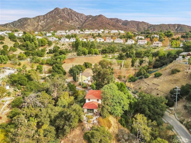 aerial view featuring a mountain view