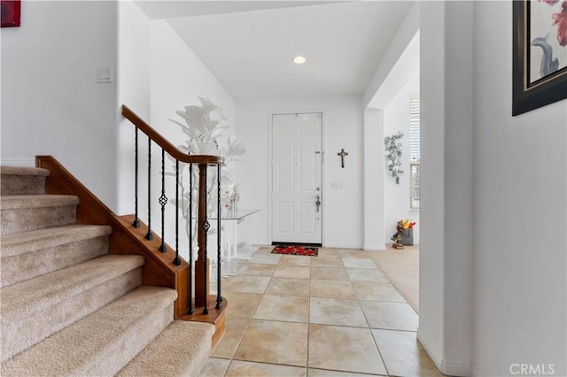 view of tiled foyer entrance