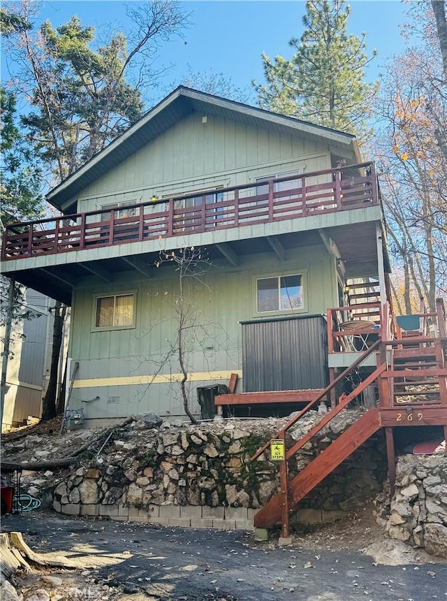 view of home's exterior with a deck