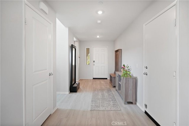 hall featuring light hardwood / wood-style floors