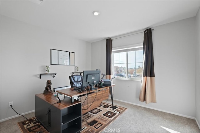 office area with carpet floors