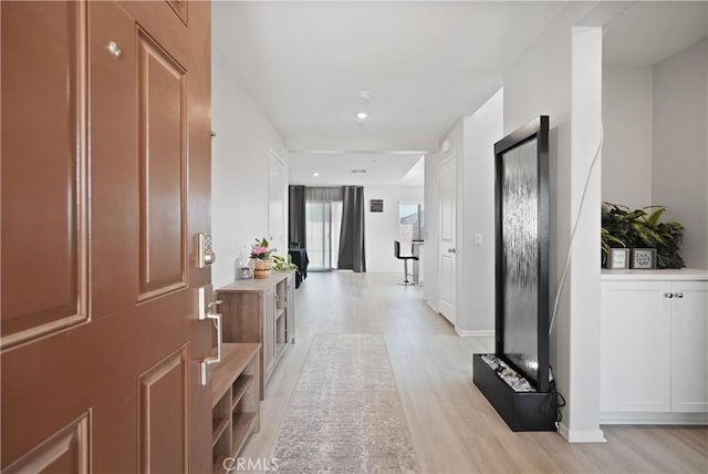 hall featuring light hardwood / wood-style floors