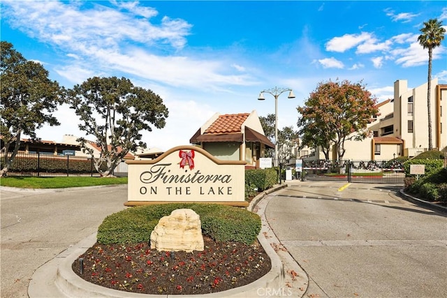 view of community sign