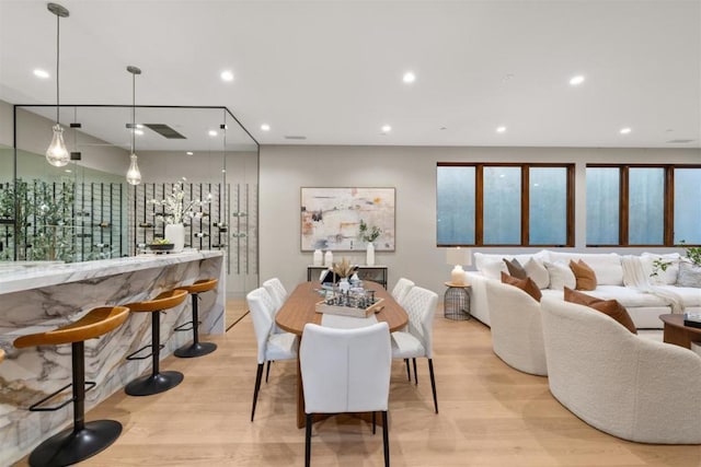 dining room featuring light hardwood / wood-style floors