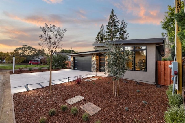 contemporary house with a garage