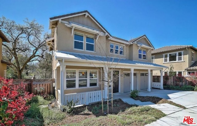 view of front of property featuring a garage