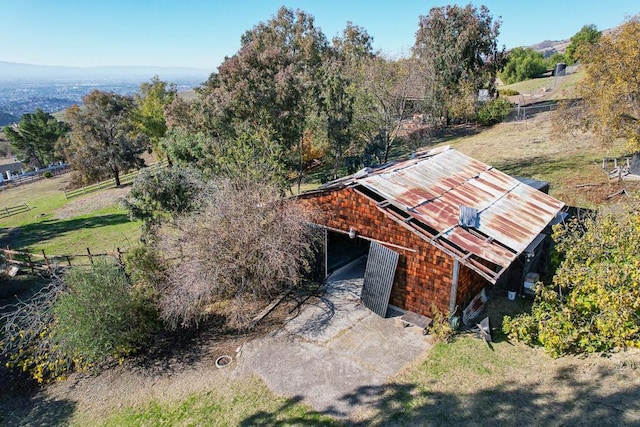 bird's eye view with a rural view