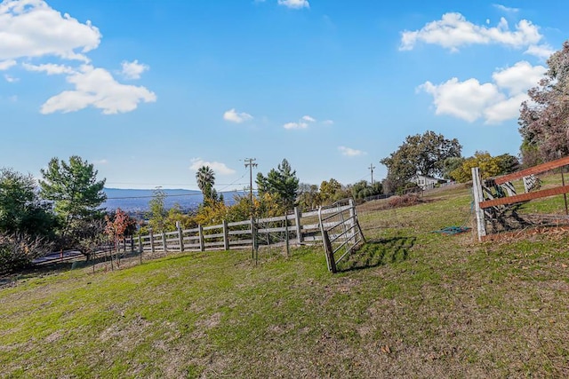 view of yard with a rural view