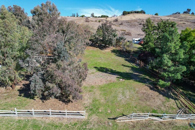 aerial view with a rural view