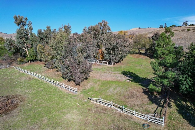 bird's eye view featuring a rural view