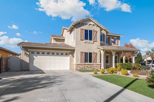 view of front of house with a garage