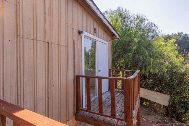 view of home's exterior featuring a deck