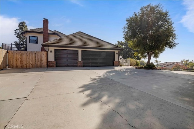 exterior space featuring a garage