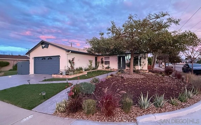 view of front of home with a garage