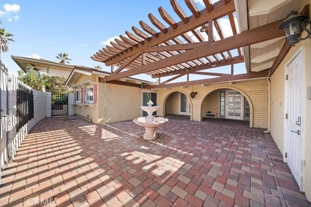 view of patio with a pergola