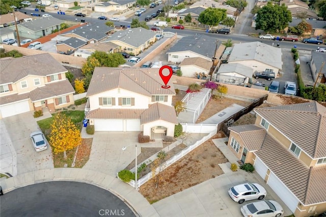 bird's eye view with a residential view