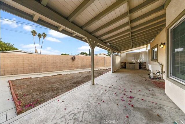 view of patio / terrace with sink