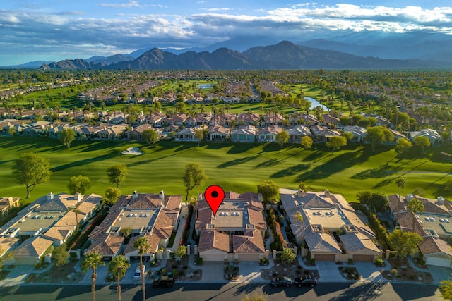 aerial view with a mountain view