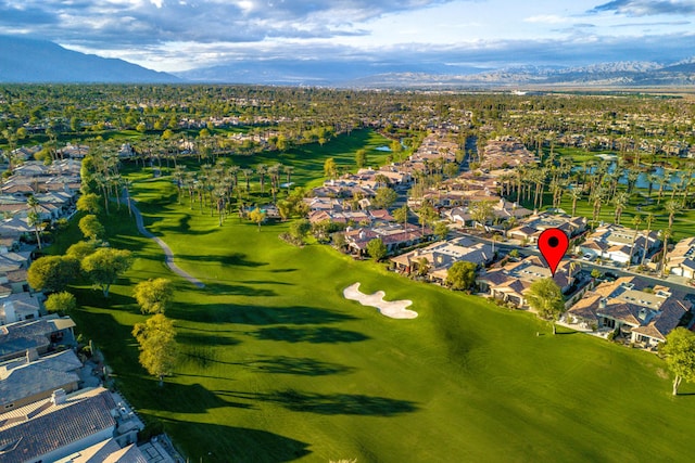 aerial view with a mountain view