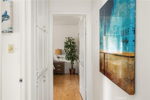 hall featuring light wood-type flooring