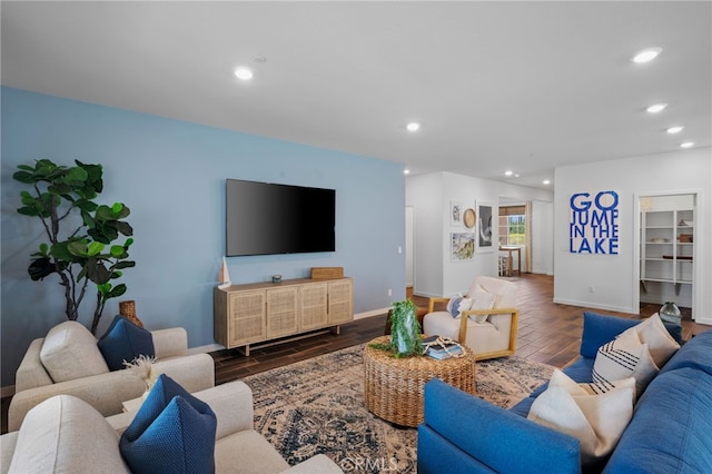 living room featuring hardwood / wood-style floors