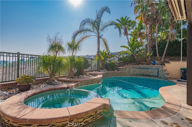 5185 Highview St, Chino Hills, CA 91709 - view of swimming pool with a fenced backyard and a pool with connected hot tub