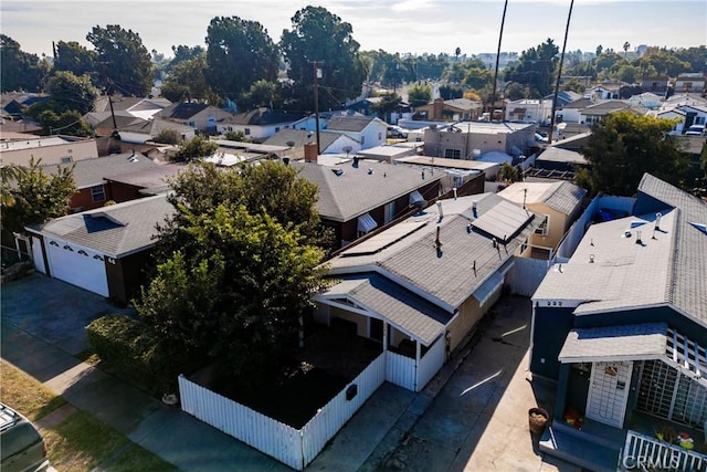 bird's eye view with a residential view