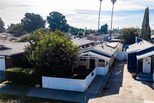 bird's eye view with a residential view