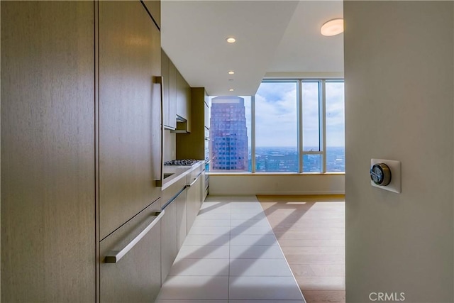 kitchen featuring light hardwood / wood-style flooring