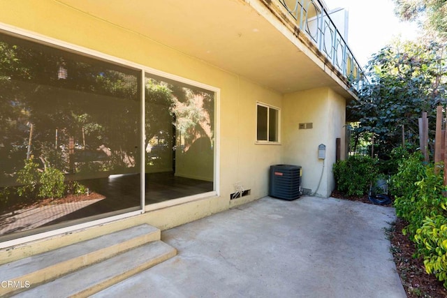 view of patio / terrace featuring central air condition unit