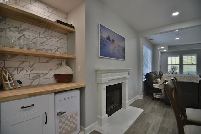 living room featuring light wood-type flooring