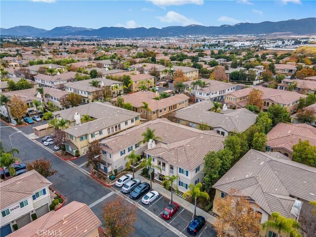 aerial view with a mountain view