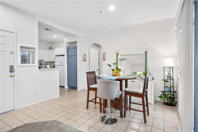 view of tiled dining area