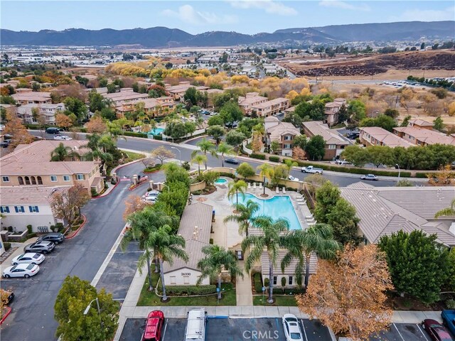 bird's eye view featuring a mountain view