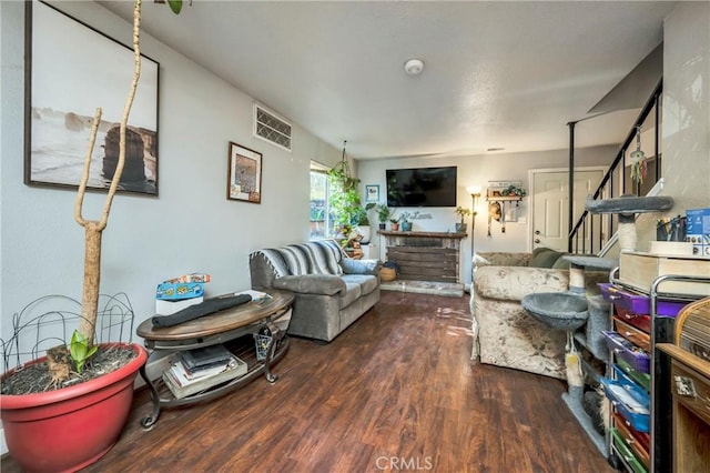 living room featuring wood-type flooring