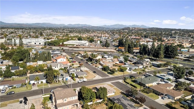 bird's eye view with a mountain view