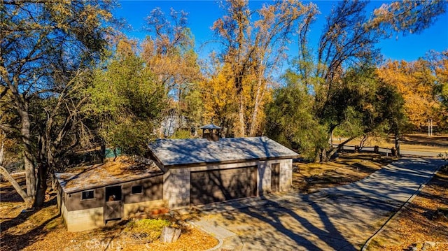 view of outbuilding featuring a garage