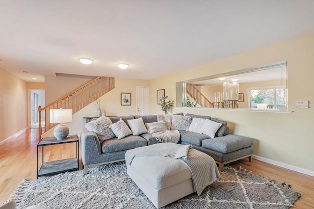 living room featuring hardwood / wood-style floors