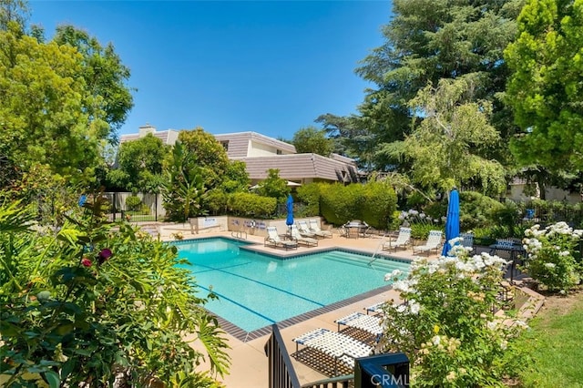 view of pool with a patio