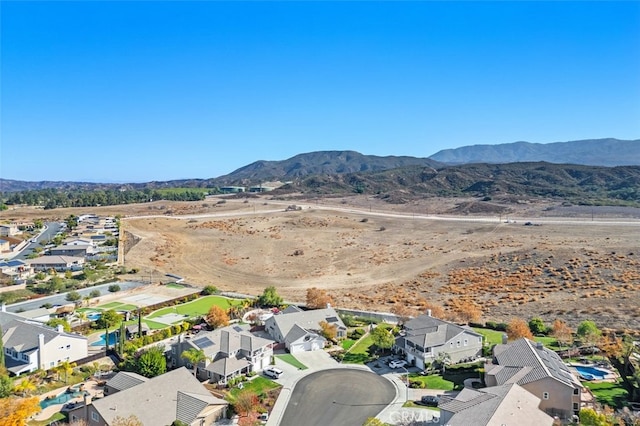 aerial view featuring a mountain view