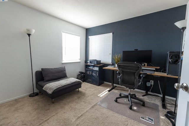 view of carpeted office