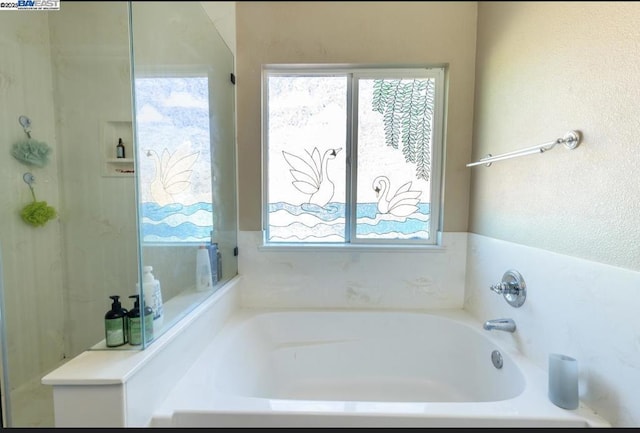 bathroom featuring a tub