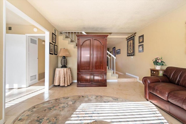 view of tiled living room