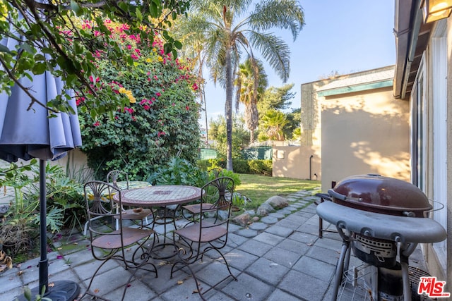 view of patio with grilling area