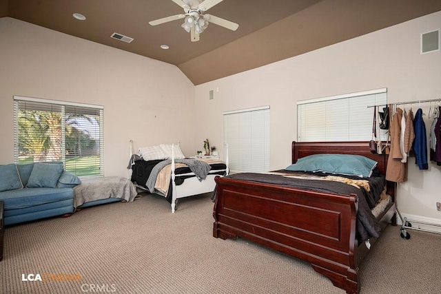 9120 Laramie Ave, Bakersfield, CA 93314 - carpeted bedroom with ceiling fan and lofted ceiling