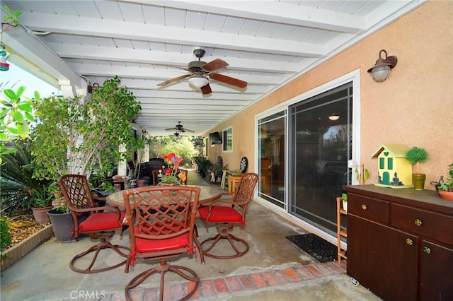 view of patio / terrace with ceiling fan