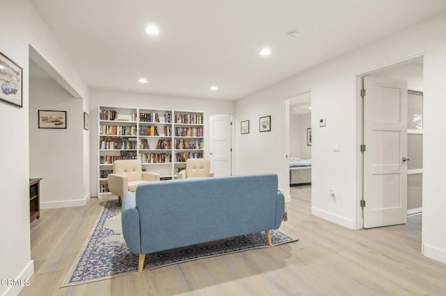 living room featuring light hardwood / wood-style floors