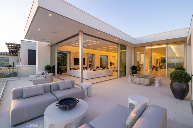 view of patio with an outdoor hangout area