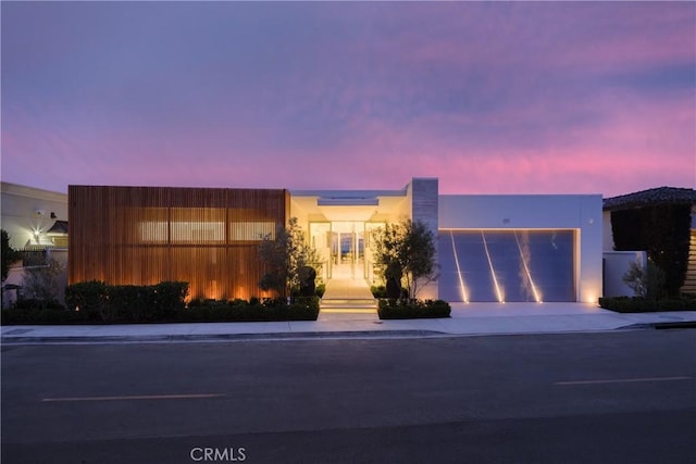 contemporary home featuring a garage