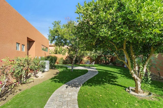 view of yard featuring central AC